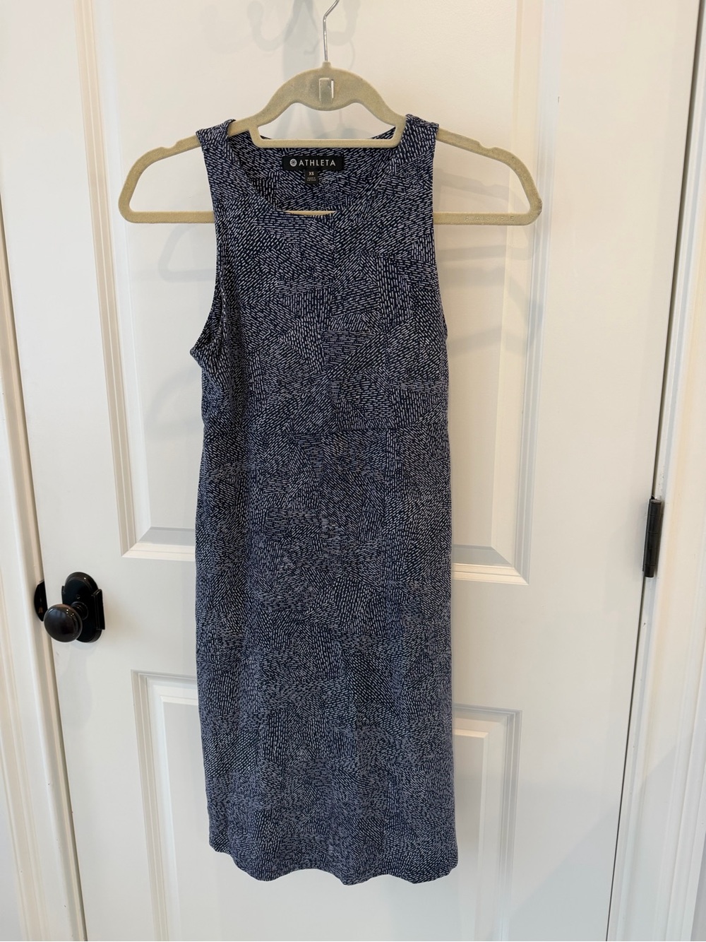 Athleta Navy Speckle Sleeveless performance KnitDress